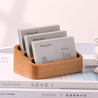 實木名片架｜前台展示｜訂製LOGO